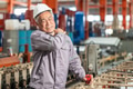 Senior worker tired exhausted muscle pain, Suffering shoulder pain from hard work in heavy industry - PhotoDune Item for Sale