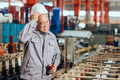 Senior worker headache stressed, feel angry hot uncomfortable hard work in heavy - PhotoDune Item for Sale