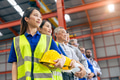 Group of team workers mix race standing together happy smiling working in heavy industry factory - PhotoDune Item for Sale