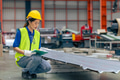 Asian woman engineer worker, professional employee working in metal sheet plant factory - PhotoDune Item for Sale
