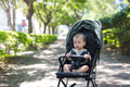 Adorable baby in stroller on city sidewalk - PhotoDune Item for Sale