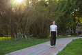 Woman walking alone in green sunny park - PhotoDune Item for Sale