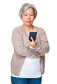Asian old woman read on the smartphone - PhotoDune Item for Sale
