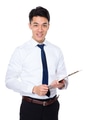 Asian businessman hold with clipboard - PhotoDune Item for Sale