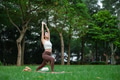 Woman Practicing Yoga Alone in Green Park - PhotoDune Item for Sale