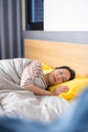 Woman peacefully sleep on comfortable bed - PhotoDune Item for Sale