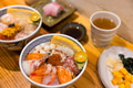 Fresh Japanese seafood chirashi with salmon roe and uni - PhotoDune Item for Sale