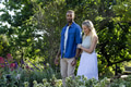 Couple walking in garden, enjoying nature and spending quality time together - PhotoDune Item for Sale