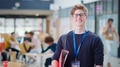 Portrait Of Smiling Male College Student In Busy Communal Campus Building - PhotoDune Item for Sale