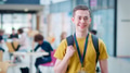 Portrait Of Smiling Male College Student In Busy Communal Campus Building - PhotoDune Item for Sale