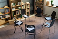 Group Therapy Session Materials Arranged on Chairs in Counseling Room - PhotoDune Item for Sale