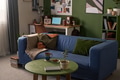 Living Room Interior Featuring Cozy Sofa and Home Office Workspace - PhotoDune Item for Sale