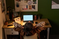 Woman Relaxing after Working on Laptop at Home Office - PhotoDune Item for Sale