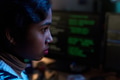 Young South Asian Woman Concentrating While Working on Computer Screen - PhotoDune Item for Sale