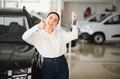 Happy Owner. Overjoyed Lady Holding Keys Of Her New Car After Buying - PhotoDune Item for Sale