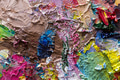 Palette with colorful mixed oil-paints texture - PhotoDune Item for Sale