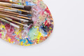 Art palette with colorful paint strokes, isolated - PhotoDune Item for Sale