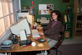 Portrait of Caucasian Woman Working at Vintage Computer Desk - PhotoDune Item for Sale