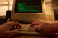 Man Typing Code on Computer Keyboard in Office Setting - PhotoDune Item for Sale