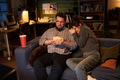 Caucasian Man and Woman Watching Horror Movie - PhotoDune Item for Sale