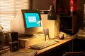Vintage Desktop Computer Monitor Displaying Software Interface in Home Office - PhotoDune Item for Sale