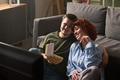 Young Man Sitting with Young Woman Smiling - PhotoDune Item for Sale