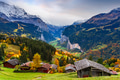 Lauterbrunnen, Switzerland Viewed from Wengen - PhotoDune Item for Sale