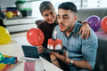 Couple Celebrating Birthday Party on Zoom - PhotoDune Item for Sale
