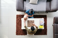 Young Couple With Pet Playing Chess Game at Home - PhotoDune Item for Sale