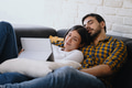 Couple Sleeping While Watching Movie - PhotoDune Item for Sale