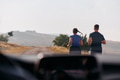 Romantic Couple Running Outside, Captured from Car - PhotoDune Item for Sale