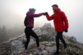 Runner couple having fun after trail cross-country trail running training - PhotoDune Item for Sale