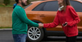 Car keys handshake, seller or car salesman and customer in a dealership, shake hands over the car - PhotoDune Item for Sale