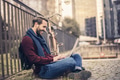 Man with a laptop outdoor - PhotoDune Item for Sale