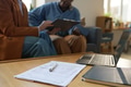 Documents Stack with Pen on Coffee Table - PhotoDune Item for Sale
