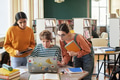 Collaborating on Group Project in Library Setting - PhotoDune Item for Sale