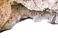 Weathered rock formation of a cave with rough surface cut out on white - PhotoDune Item for Sale