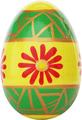 Green and yellow Easter egg with geometric floral patterns - PhotoDune Item for Sale