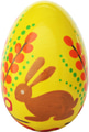 Yellow Easter egg with brown bunny and floral designs - PhotoDune Item for Sale