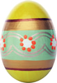 Yellow Easter egg with green and gold geometric lines - PhotoDune Item for Sale