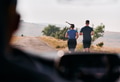 Romantic Couple Running Outside, Captured from Car - PhotoDune Item for Sale